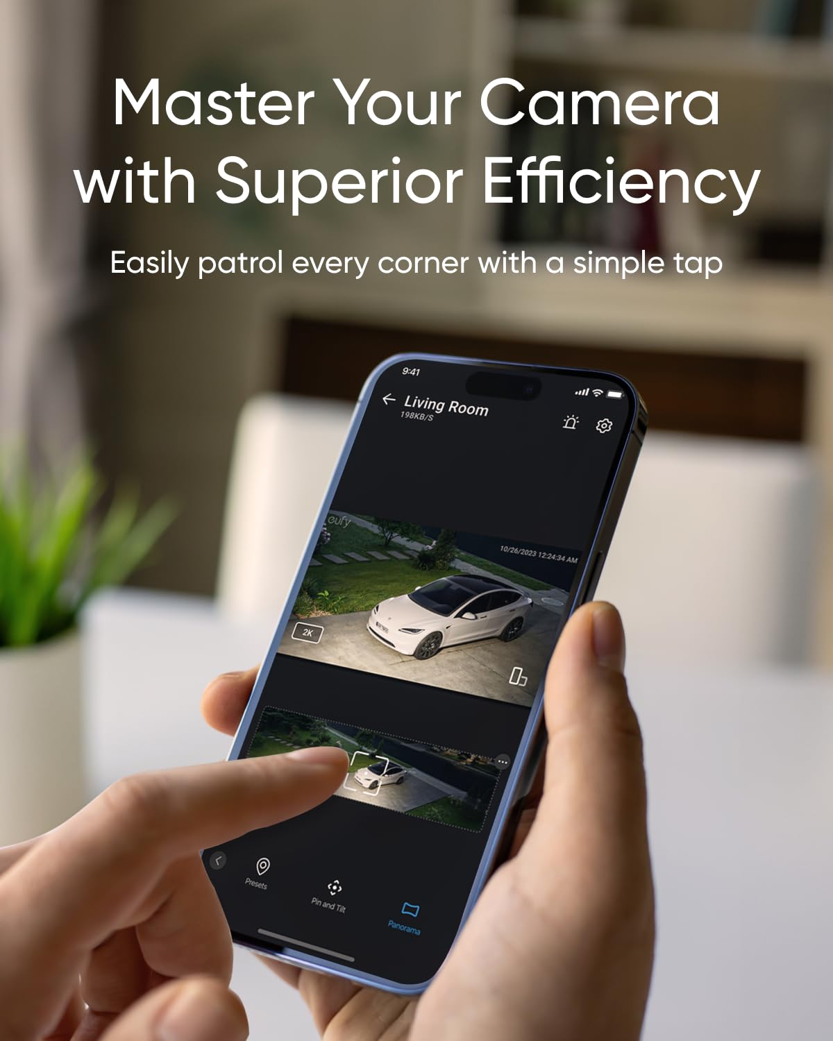eufy Floodlight Camera E30, Security Camera Outdoor, 360° Pan and Tilt, AI Detection and Tracking, 2K Video, 2.4GHz Wi-Fi, 2,000 Lumens, Custom Voice
