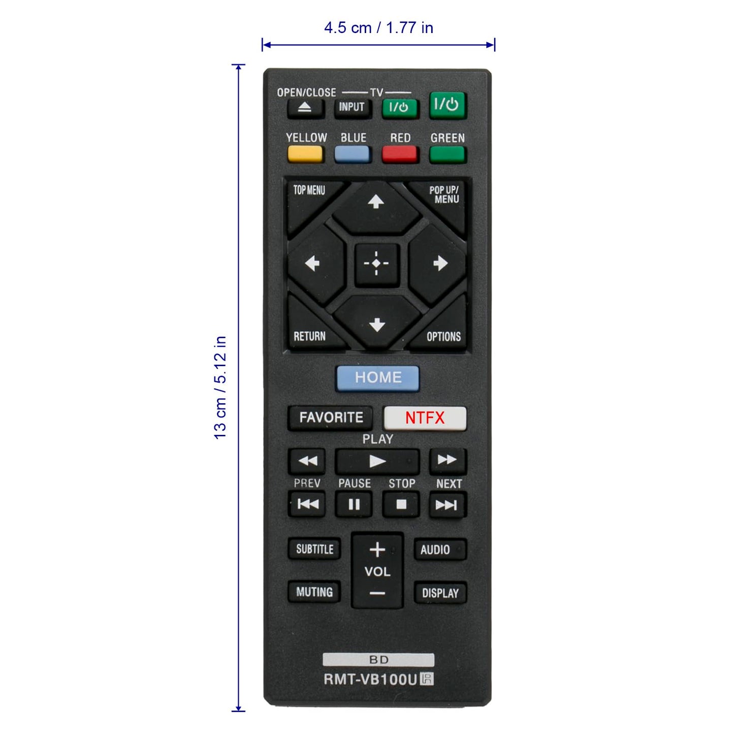 New RMT-VB100U Replace Remote fit for Sony Blu-Ray Player BDPS2900 BDPS3500 BDPBX150 BDP-BX150 BDPBX350 BDP-BX350 BDPBX550 BDP-BX550 BDP-BX650