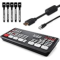 Blackmagic Design ATEM Mini Pro ISO HDMI Live Stream Switcher Bundle with 6’ HDMI Cable, 7’ Cat5e Cable, and 5-Pack of SolidSignal Cable Ties