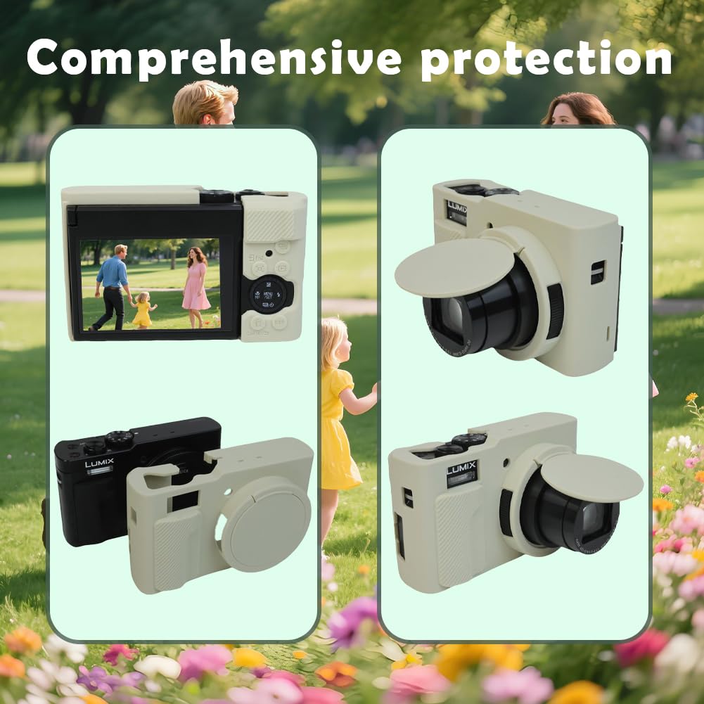HUADU Screen Protector Compatible for Panasonic Lumix ZS99 Digital Camera,Tempered Glass Film Anti-Scratch High Definition and Soft Silicone Case