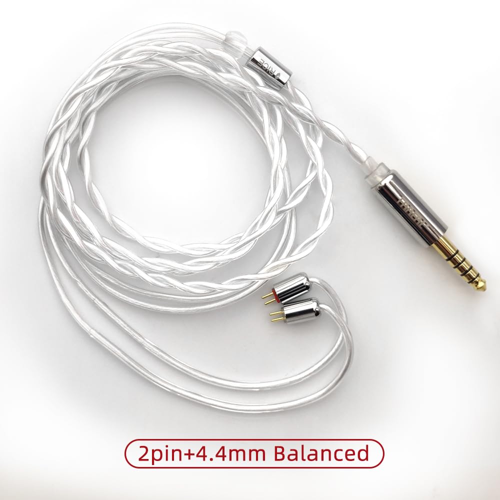 FAAEAL Earphone Cable Litz 5N-OCC Headphone Upgrade Wire 0.78mm 2Pin Earbuds Replacement Line 4.4mm Headset Cable for BLON BL03 TANGZU x HBB Wu…