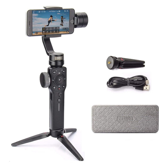 Zhiyun Smooth 4 Gimbal Stabilizer for Smartphone iPhone Android Cell Phone 3-Axis Handheld Gimbal for Vlogging YouTube Vlog TikTok Instagram Live