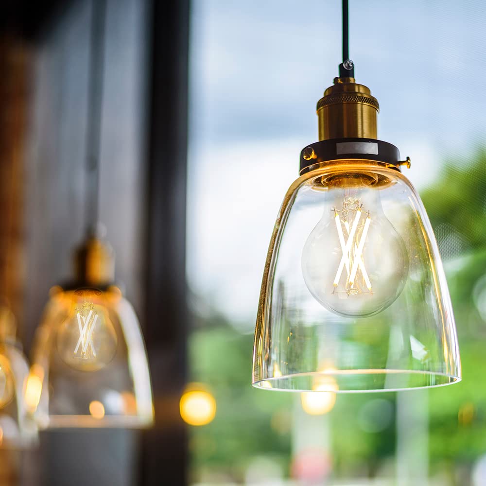 Maxxima Clear A19 LED Filament Light Bulb, 7W, 2700K, 800 Lumens, 6 Pack