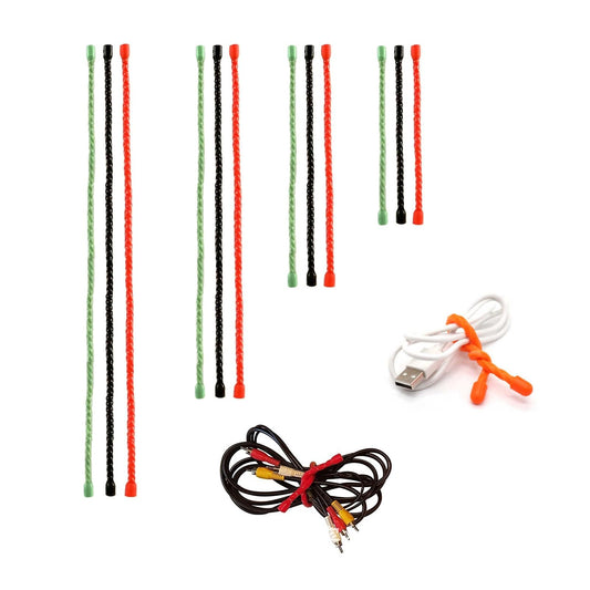 Silicone Twist Ties, Silicone Cable Ties,12pcs Steel-Core Rubber Twist Tie, Reusable Twist Ties for Cords Wire, Cable Tie Straps Organizer. 3 4 6