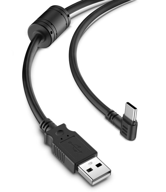 YQMAJIM Dash Cam Power Cord,(10Ft USB Type-C) Thicker USB C 90 Degree Charger Cable with Magnetic Ring, Car Mirror Camera Charging Cable, Dash Cam