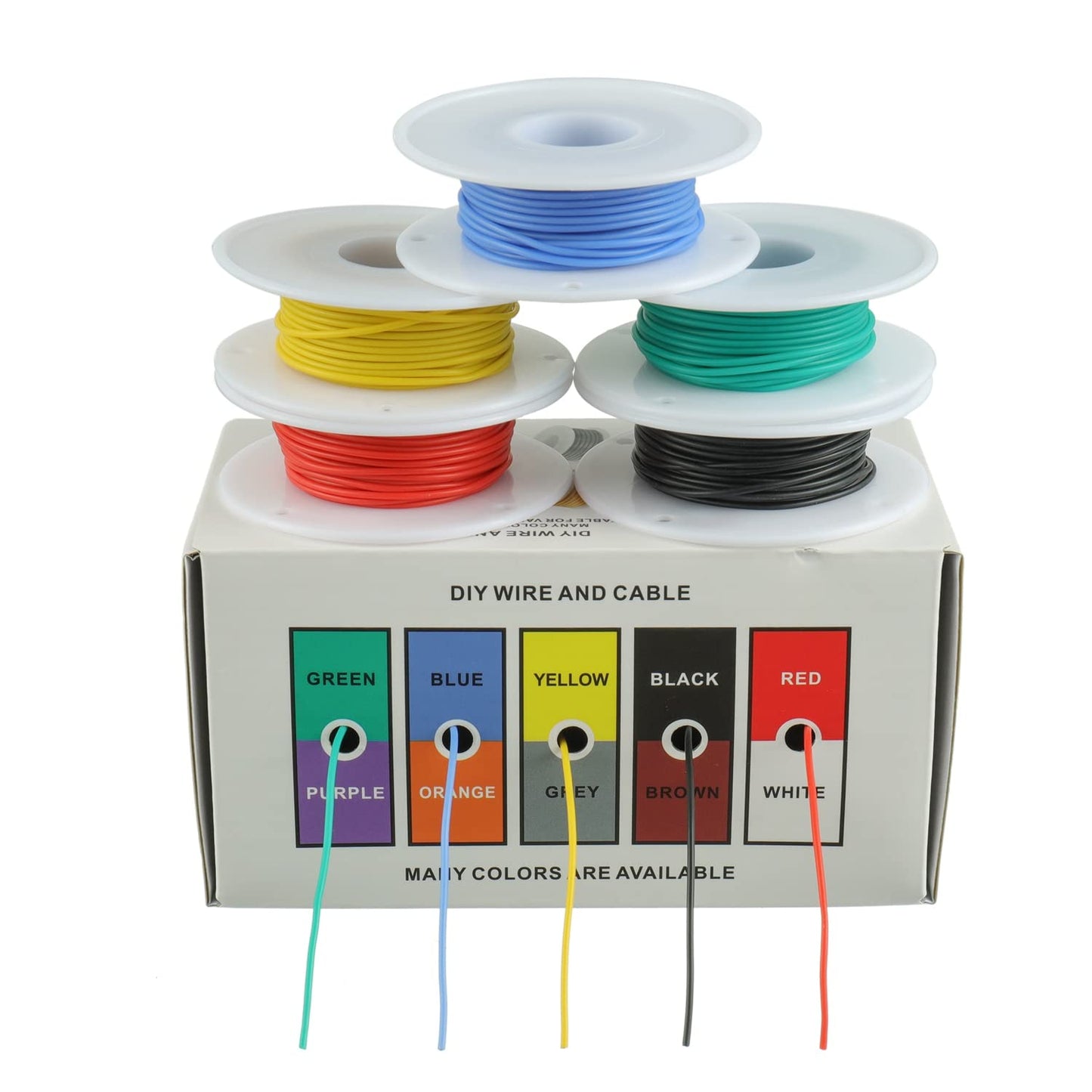 BOJACK 28 AWG Flexible Silicone Wire Electric Wire Hook up Wire Kit 300V Cables with Plus 20 φ2mm Heat Shrink Tubings and a Mini Wire Stripper(5…