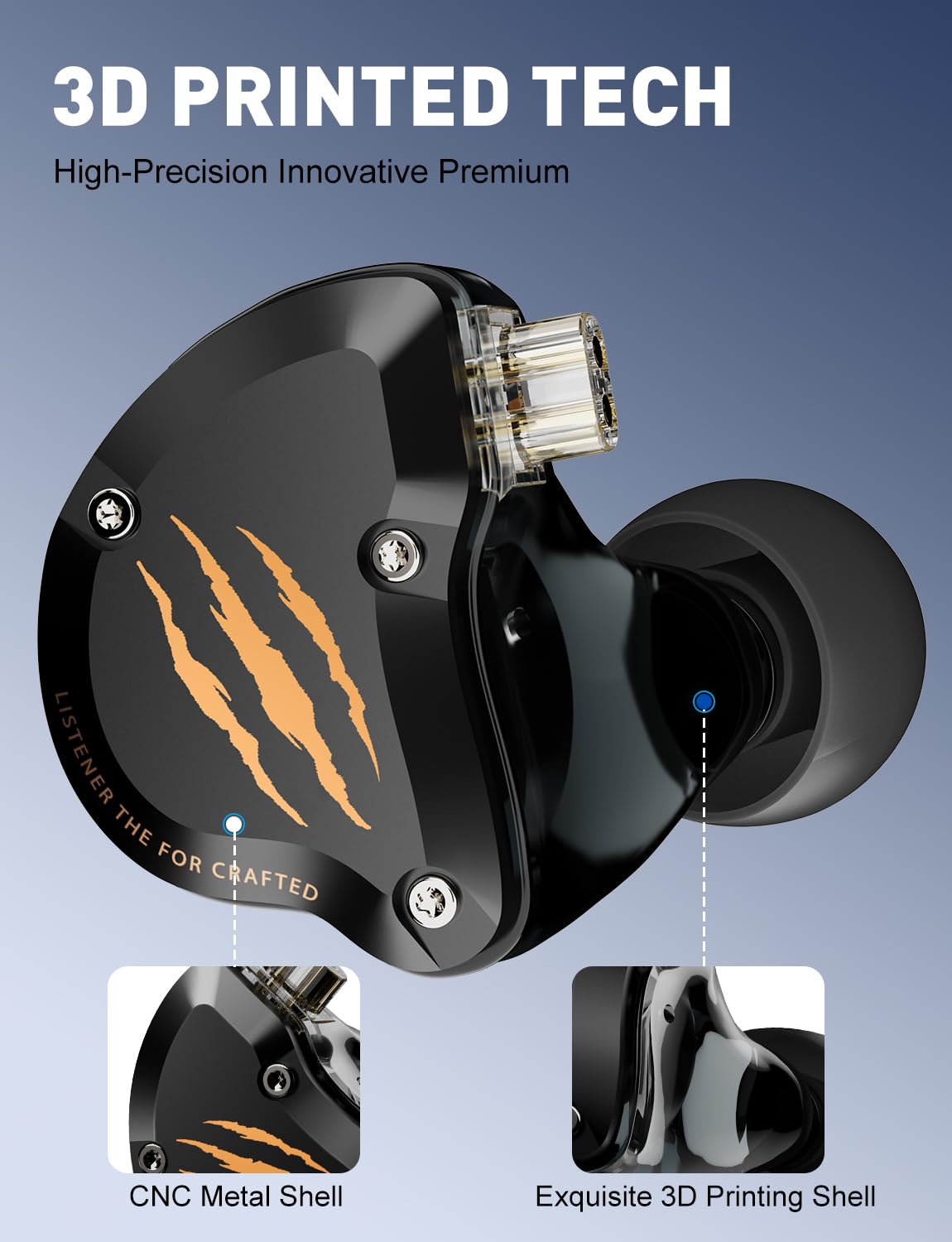 Rythflo in Ear Monitors Headphones, HiFi Wired Earbuds with Noise Isolating, Type-C with Microphone Earphone, IEM Headset with Detachable Recessed…