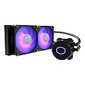 CoolerMaster MasterLiquid ML240L RGB V2, Close-Loop AIO CPU Liquid Cooler, Gen3 Dual Chamber Pump, 240mm Radiator, SickleFlow 120 PWM ARGB, AMD Ryzen