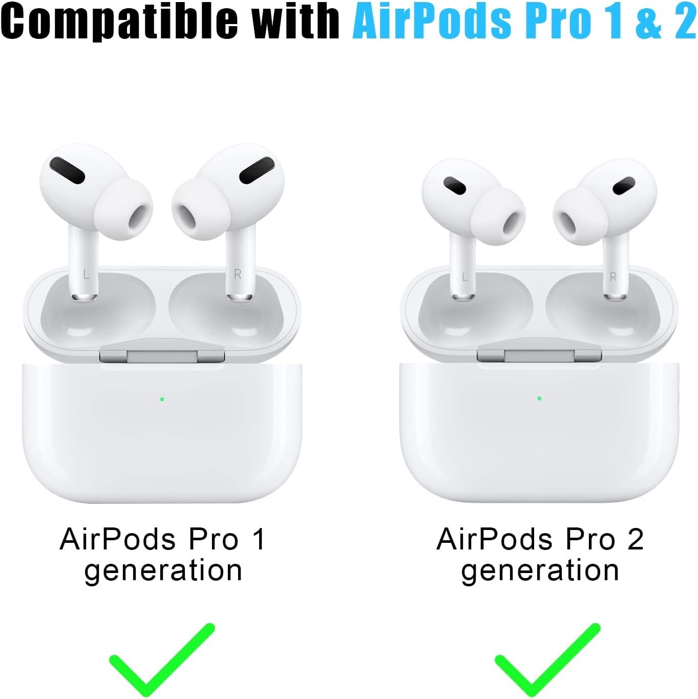 Earbudz [6 Pairs] Airpod Pro Tips Earbud Replacements for Apple Airpods Pro & Airpods Pro 2 2nd Generation - Small, Medium and Large (White)