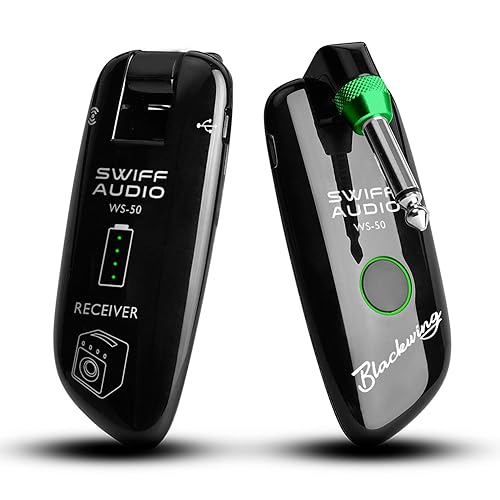 SWIFF Wireless Guitar System Rechargeable Wireless Guitar Transmitter Receiver Support Multi Channels and Long Battery Life for Electric Musical