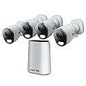 Night Owl 8 Channel Wi-Fi Video Home Security Hub with (4) Plug-in Wi-Fi 4K HD Indoor/Outdoor Spotlight Cameras with 2-Way Audio and 64GB microSD Card