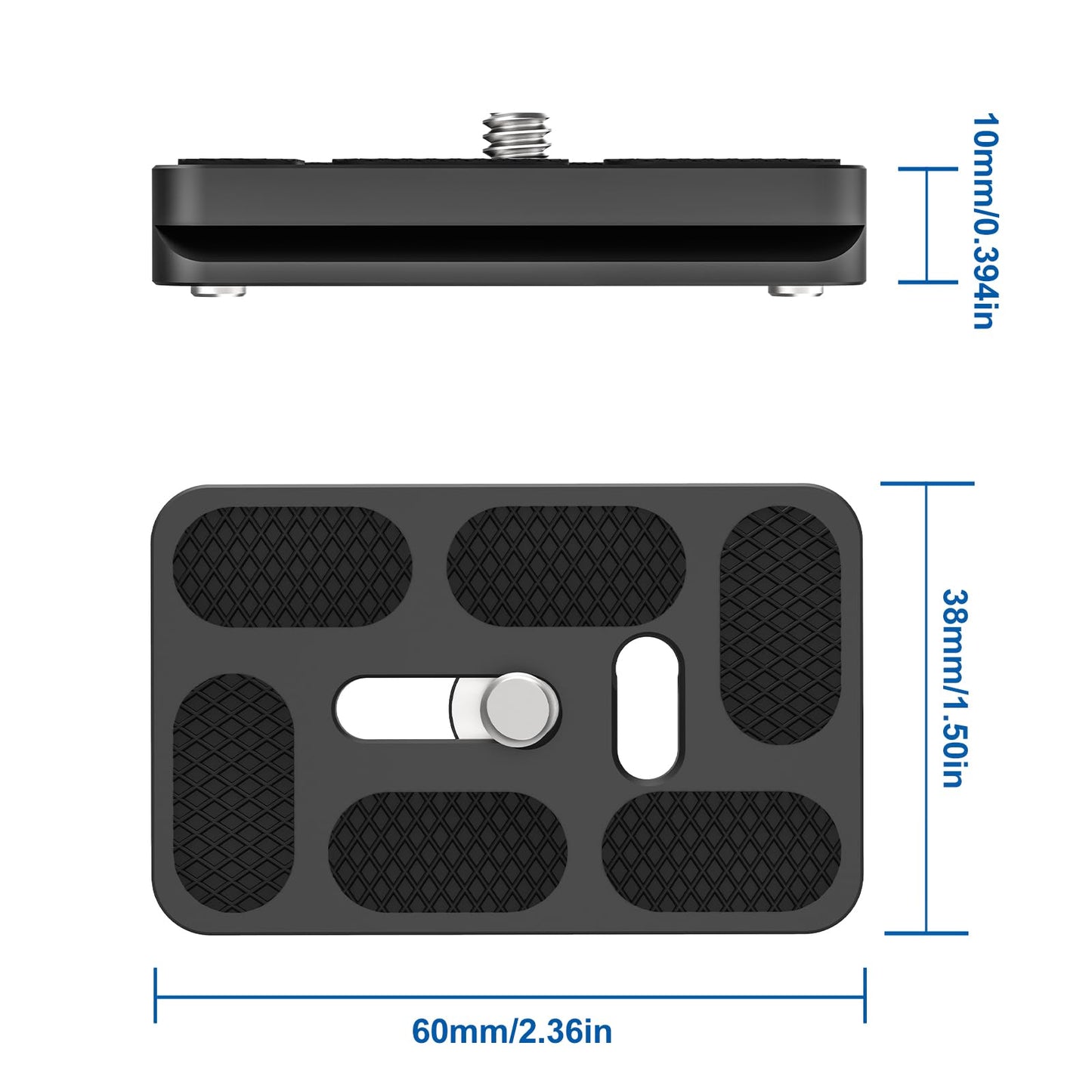 CAVIX PU-60 Aluminum Alloy Universal Arca-Swiss Quick Release Plate- Includes 1/4?-20 Screw, Compact & Lightweight (37g) for DSLR/Mirrorless, Tripods