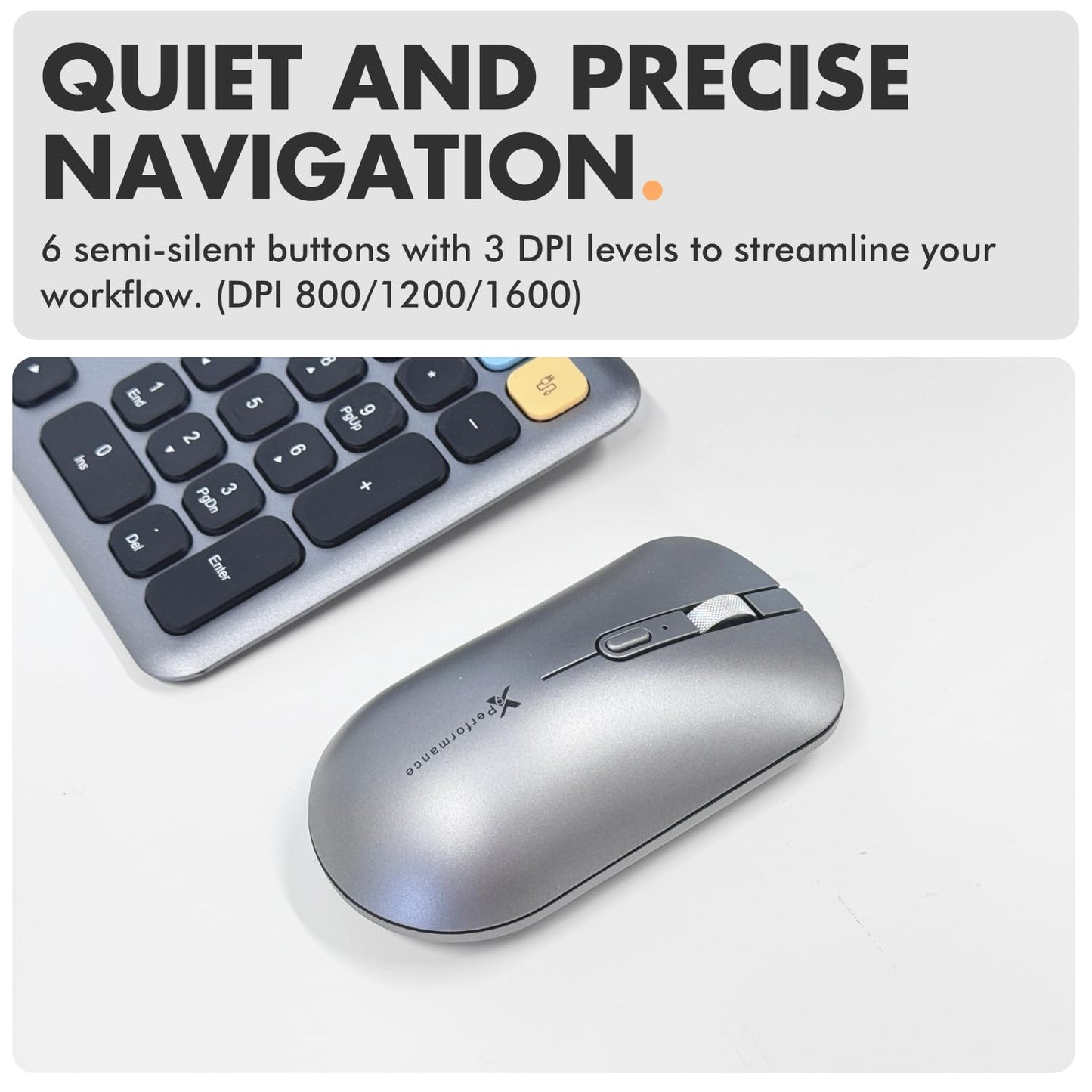 X9 Bluetooth Keyboard and Mouse Combo (Bluetooth, 2.4Ghz, USB C Wired) - Slim Wireless Rechargeable Keyboard and Mouse, Multi-Device Keyboard