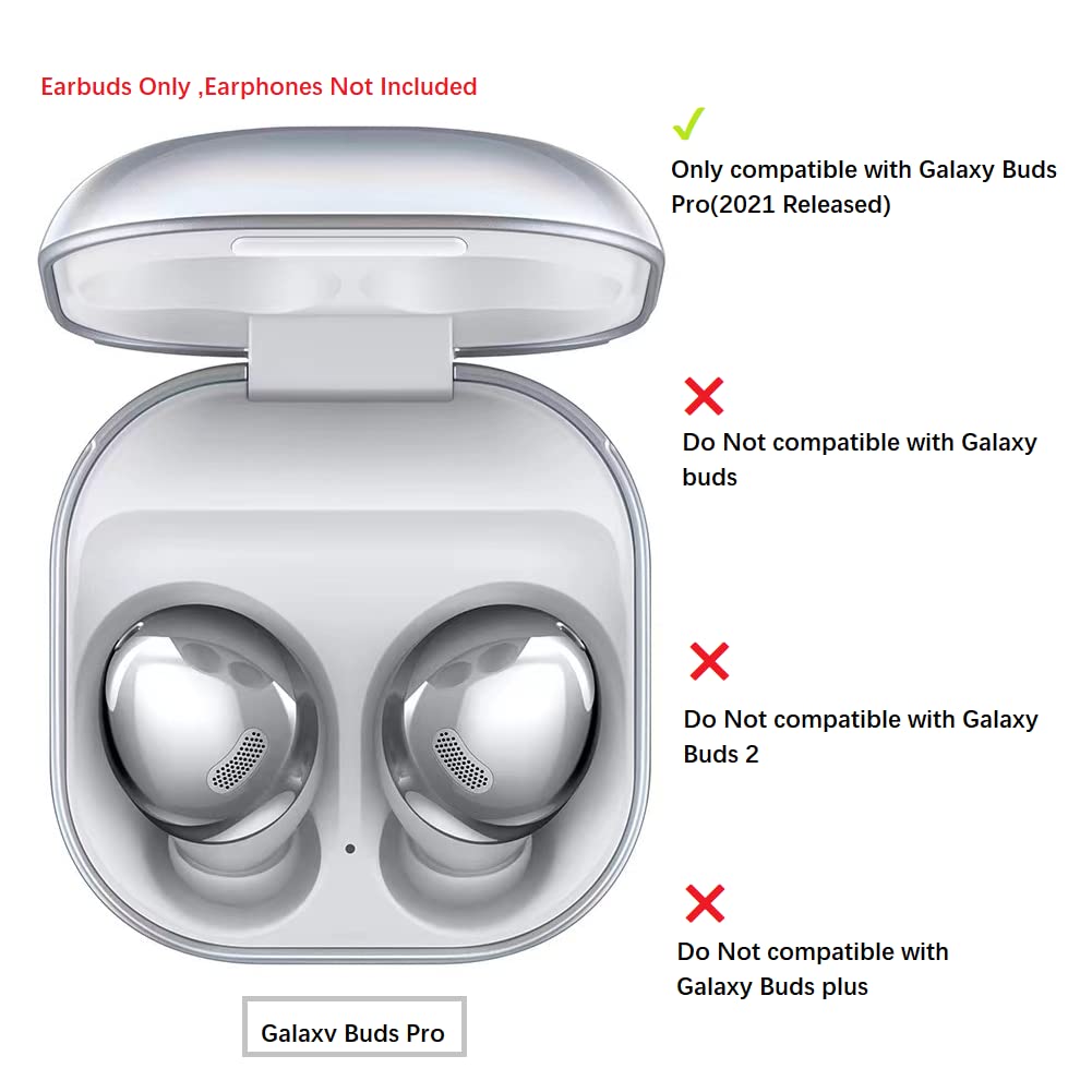Replacement Galaxy Buds Pro Eartips Earbuds, Replacement Silicone Earbud Tips Fit in Case,Compatible with Samsung Galaxy Buds Pro - Silver S/M/L