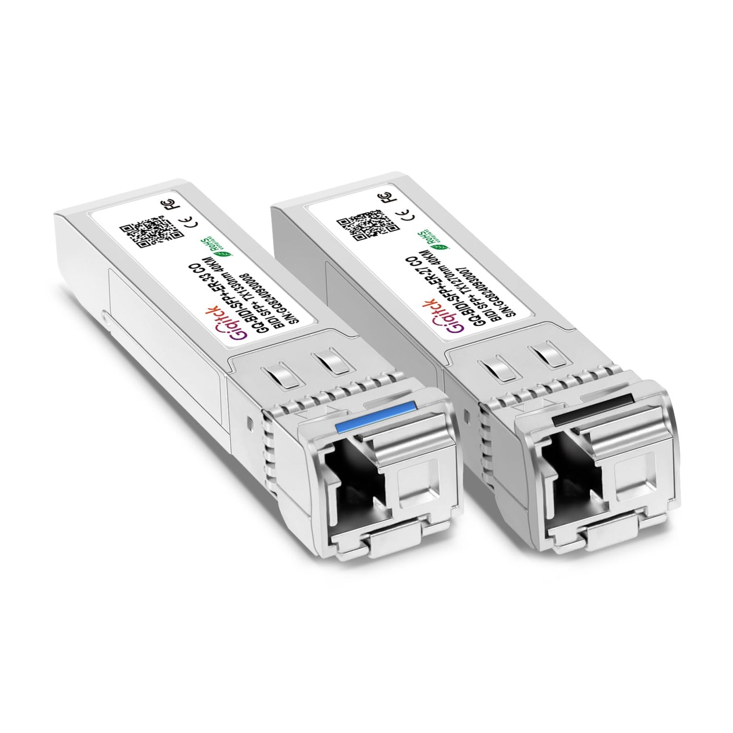 1 Pair 10GBASE-BX40-UD BiDi SFP+ Module, TX 1270nm/1330nm, RX 1330nm/1270nm, 40km DOM Simplex LC/UPC SMF Optical Transceiver Networking Mini Gbic