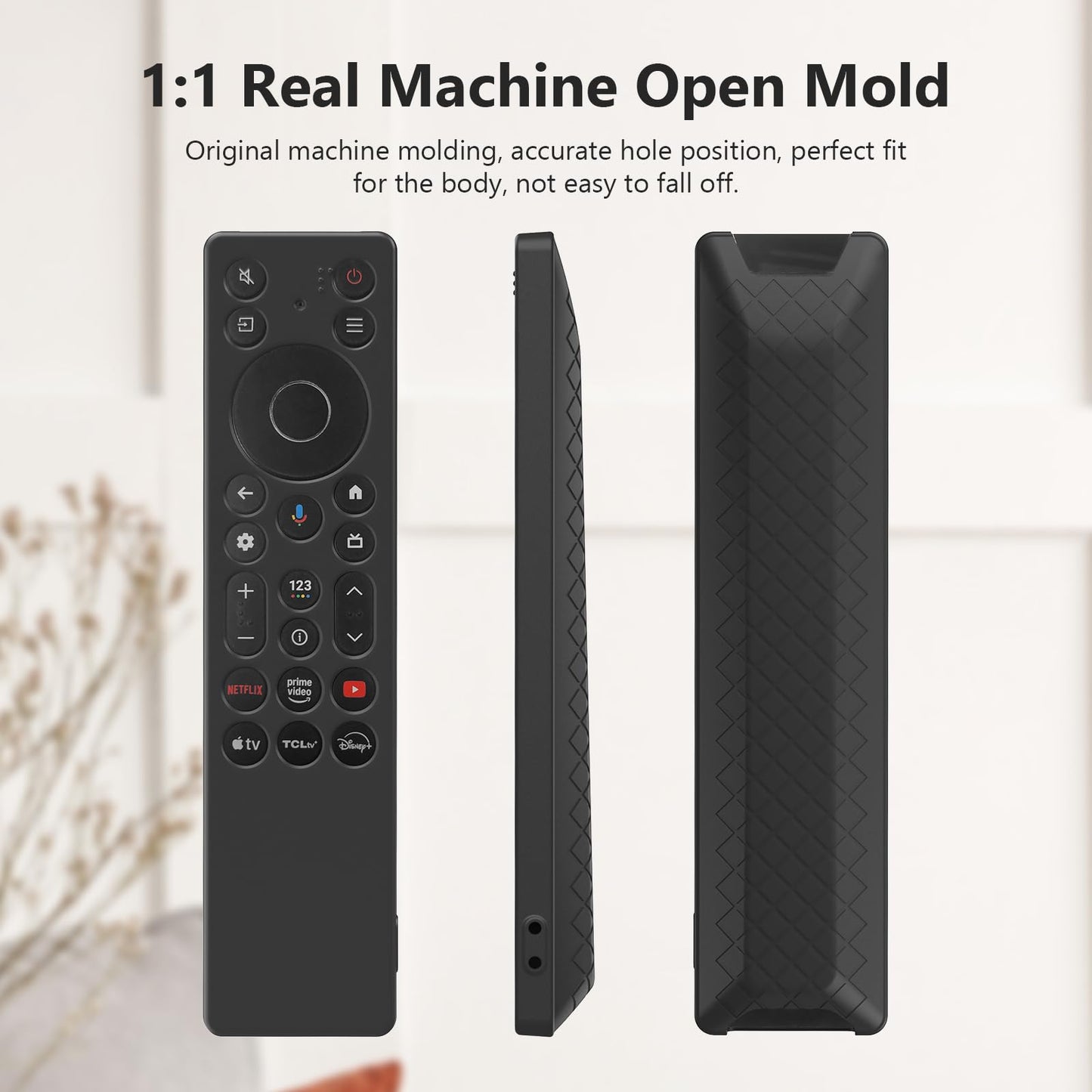 LEFXMOPHY Case Cover for TCL RC923A FMB1 / RC813A FMB1 2025 QM6K QM7K TV Remote Control Protector Sleeve - Black