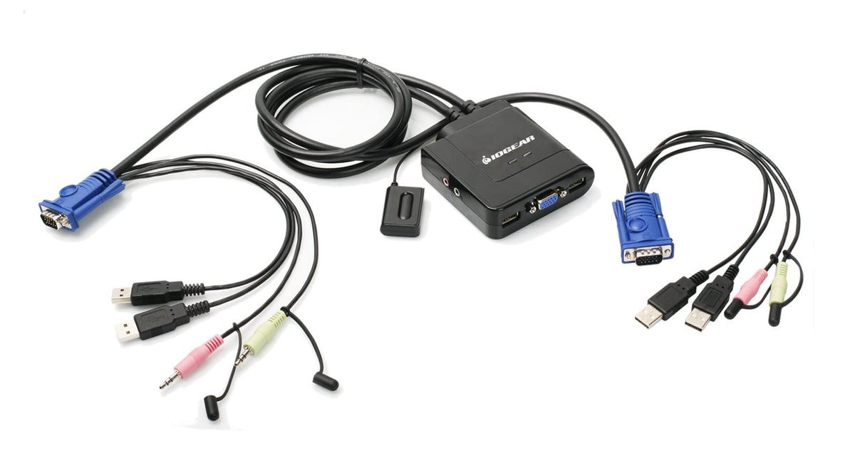 IOGEAR 2-Port VGA and DisplayPort Cable KVM Kit with Audio, GCS72DPKIT