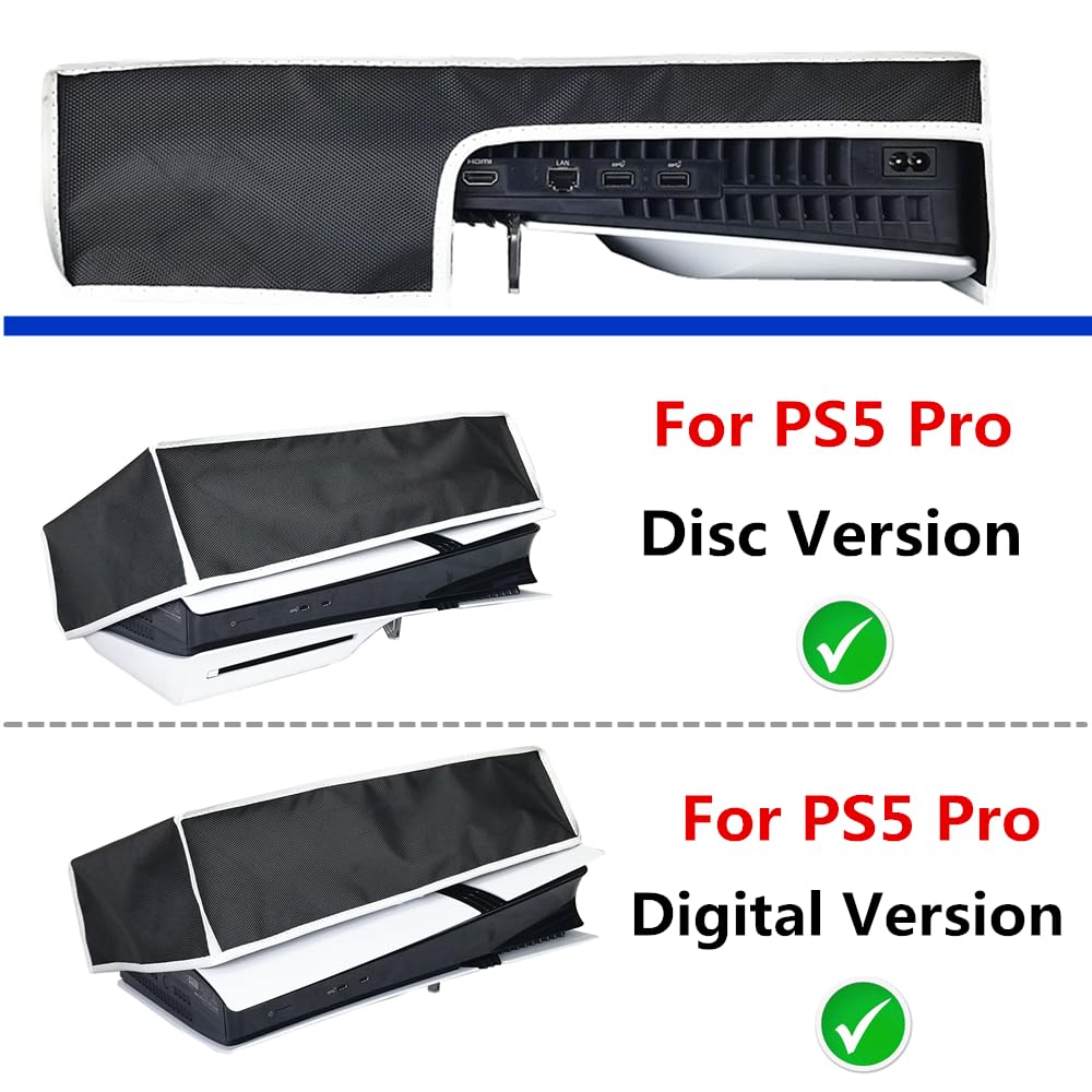 for PS5 Pro Dust Cover, Horizontal Mode Dustproof Shell Protective Sleeve for PS5 Pro Disc & Digital Console, Oxford Cloth Anti-Scratch Waterproof
