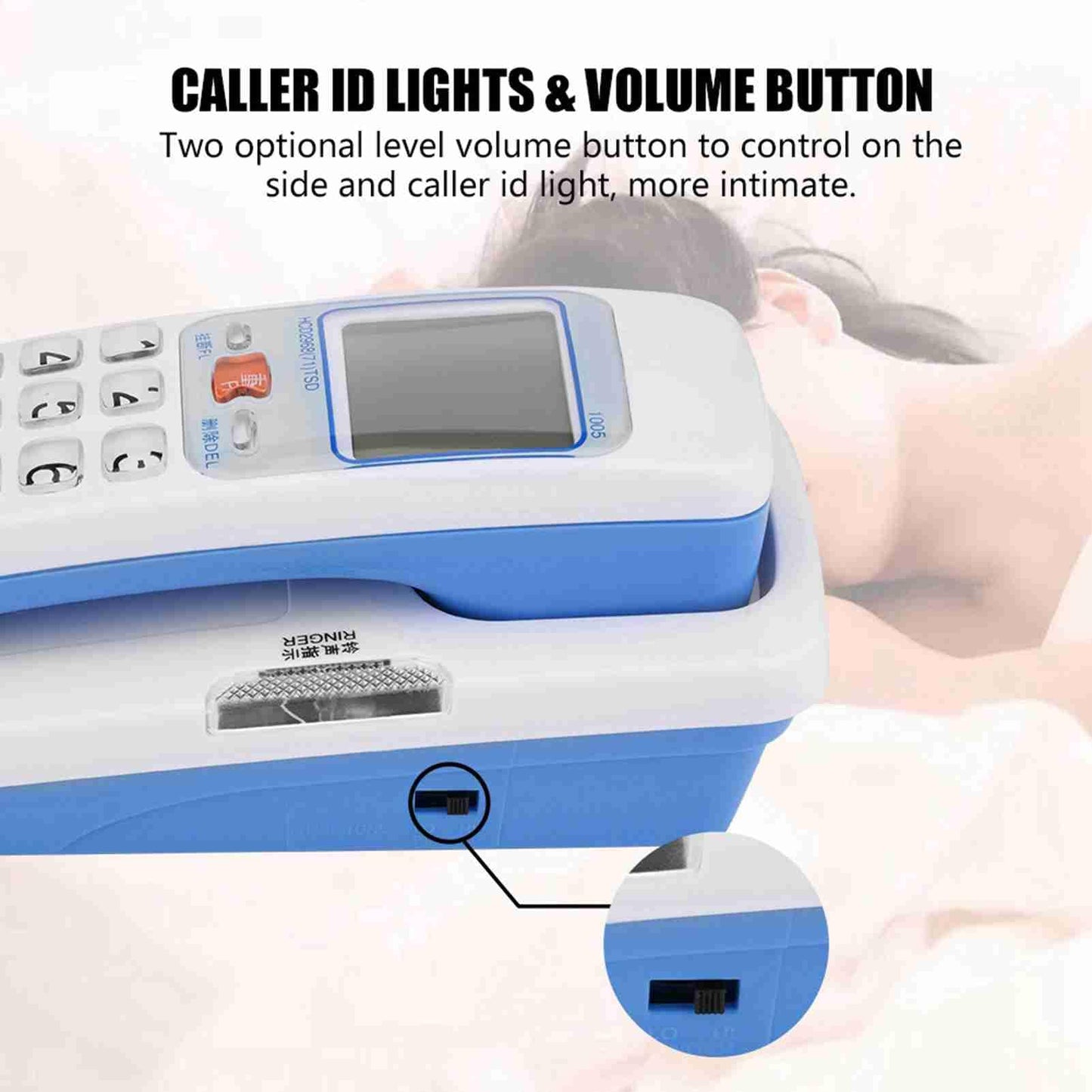Landline Phone, /DTMF Trimline Corded Phone Caller ID Telephone Corded Phone Desk Put Landline Fashion Extension Telephone White