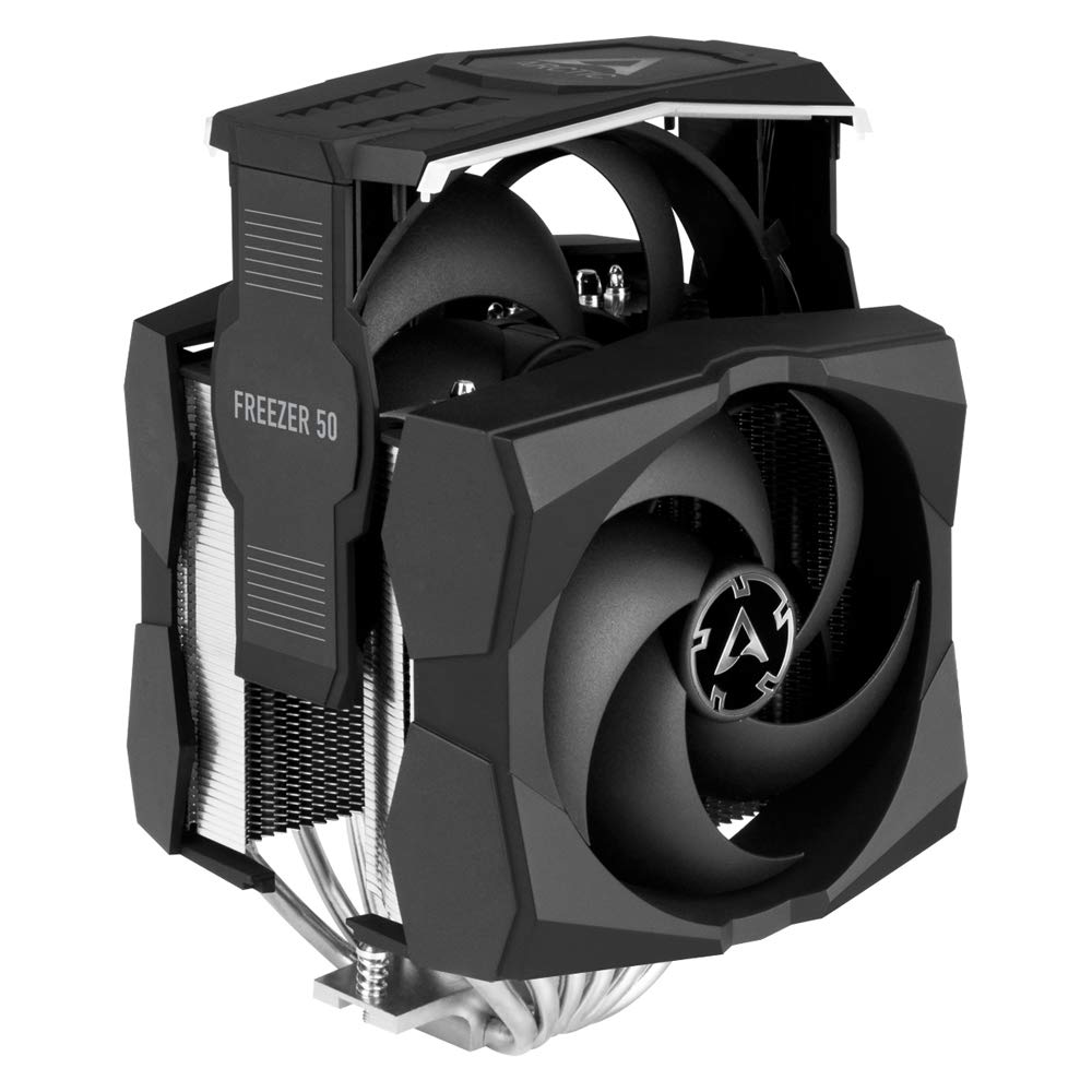 ARCTIC Freezer 50 (incl. A-RGB Controller) - Multi Compatible Dual Tower CPU Fan with A-RGB, CPU Air Cooler for AMD and Intel, Two Pressure-Optimised