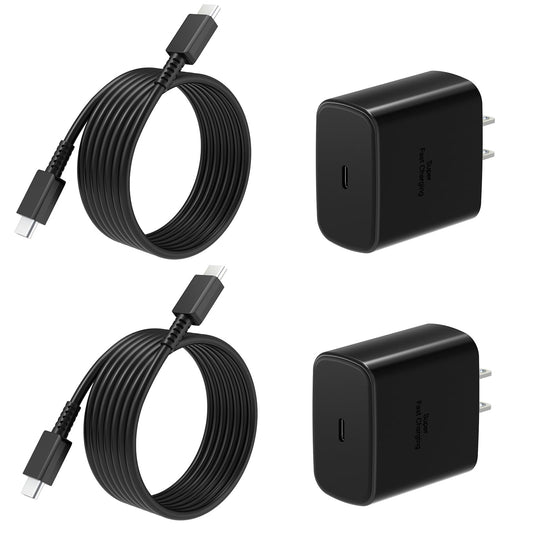 Type C Charger Fast Charging 2Pack USB C Super Fast Charger Block with 6FT USB-C Android Phone Cable for Samsung Galaxy S26 +/Ultra S25 S24 S23 S22