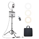 Elitehood 12’’ Ring Light with Tripod Stand (72’’ Tall) & iPad/Phone Holder, Dimmable Selfie Circle LED Lights Ringlight for Video Recording