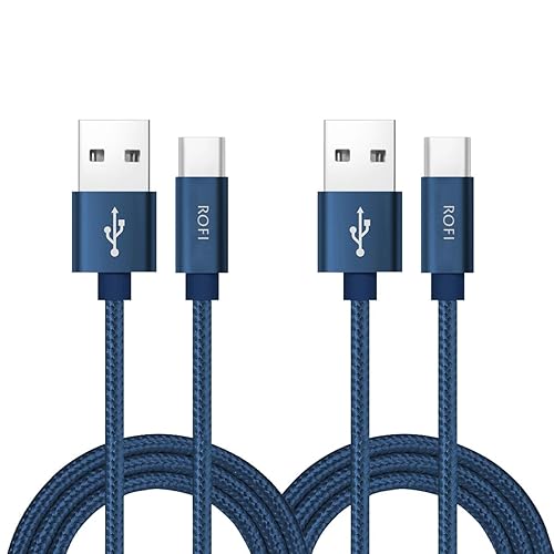 RoFI USB Type C Cable, [2Pack] 4FT USB C Cable Nylon Braided Fast Charging for Galaxy S10 S9 S8 Plus Note 9 8, Pixel, Moto Z, LG V30 V20 G5, Xperia