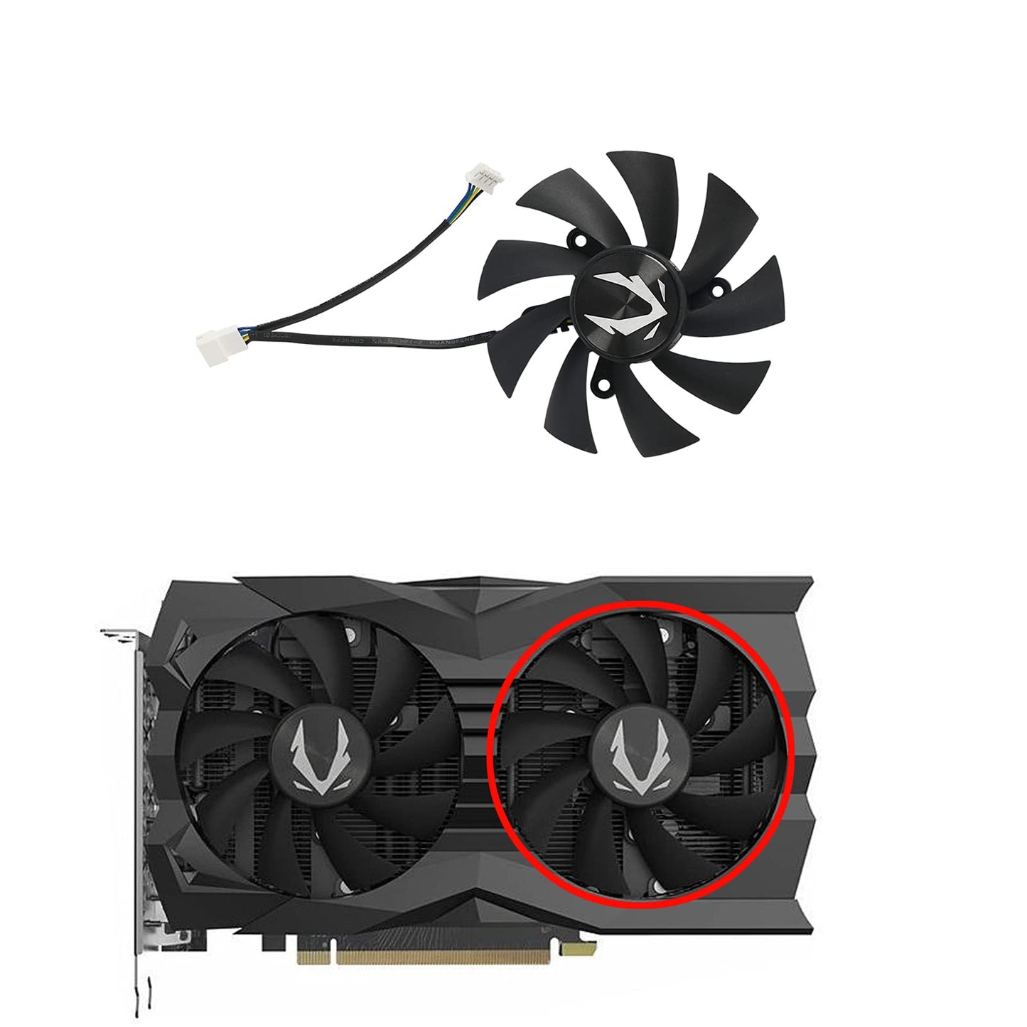 inRobert GA92A2H GPU Fan Replacement for Zotac RTX 2060/2070 Super Mini, GTX 1660 Super AMP Graphics Card (Fan-B)