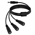 YINGAYOU DC 3 Way Splitter 5.5 x 2.1mm DC Splitter Cable 5V 6V 9V 12V 24V 3A, for Security Cameras, DVR, Router, Printer, LED Strip (1 to 3, 70 cm)