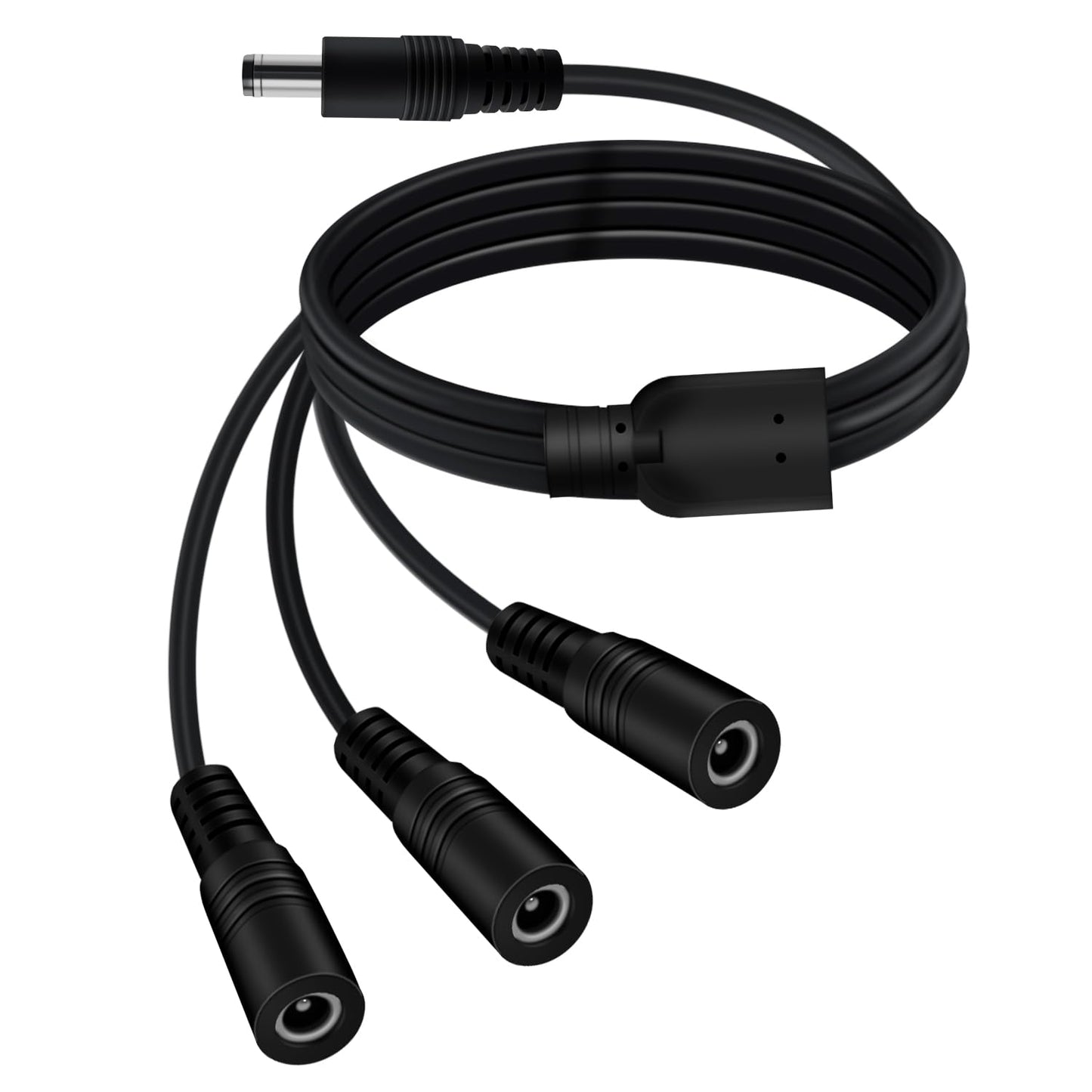 YINGAYOU DC 3 Way Splitter 5.5 x 2.1mm DC Splitter Cable 5V 6V 9V 12V 24V 3A, for Security Cameras, DVR, Router, Printer, LED Strip (1 to 3, 70 cm)