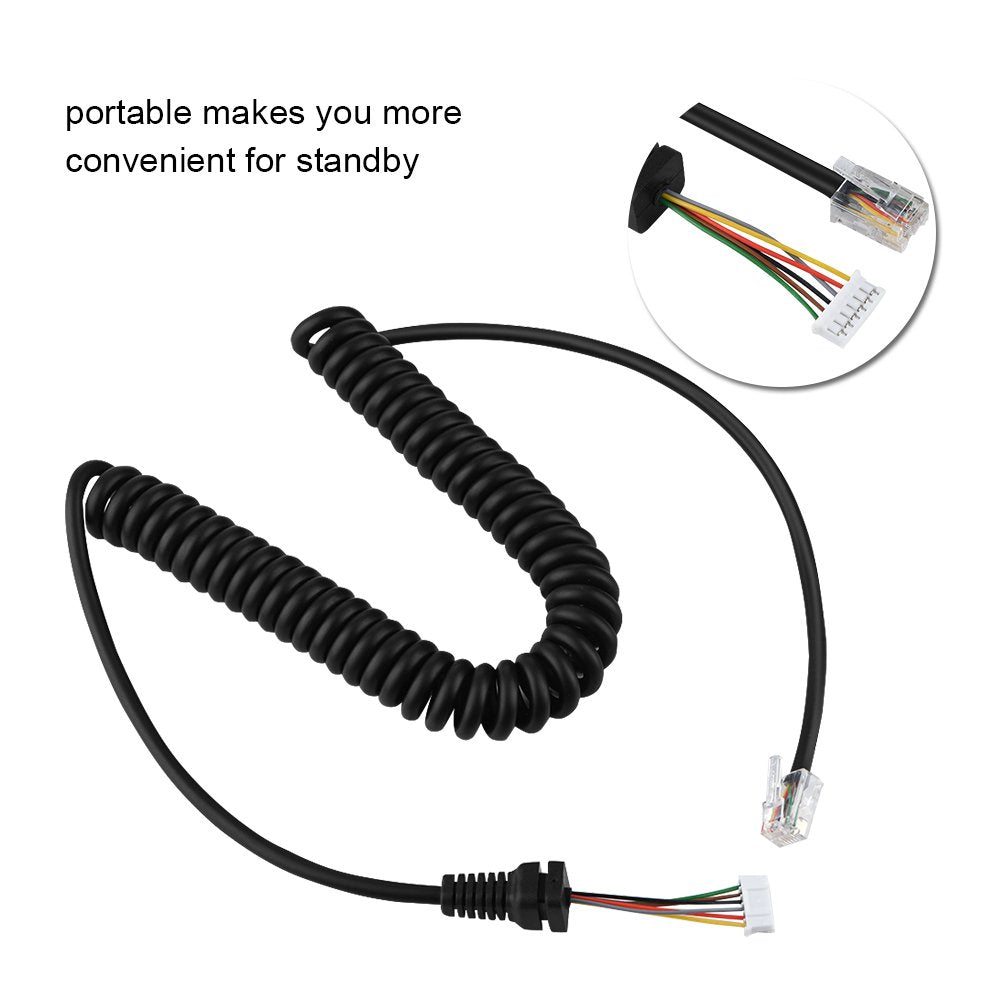 Zerone Replacement Speaker Mic Microphone Cable Microphone Cord for YEASU MH-48A6J, FT-7800, FT-8800, FT-8900, FT-7100M, FT-2800M, FT-8900R
