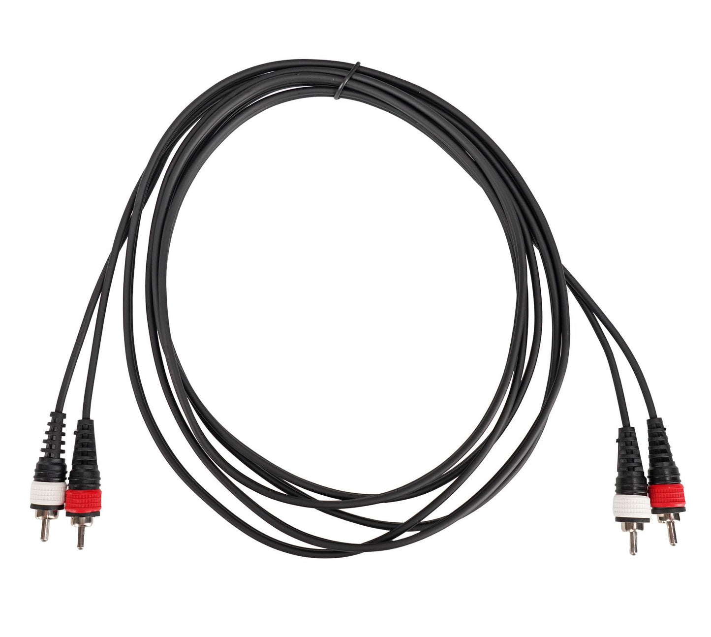 Rockville RCDR10B 10ft Dual Mono Right Angle RCA to Straight RCA Patch Cable, 100% Copper, Nickel-Plated Connectors, Durable Design, High-Fidelity