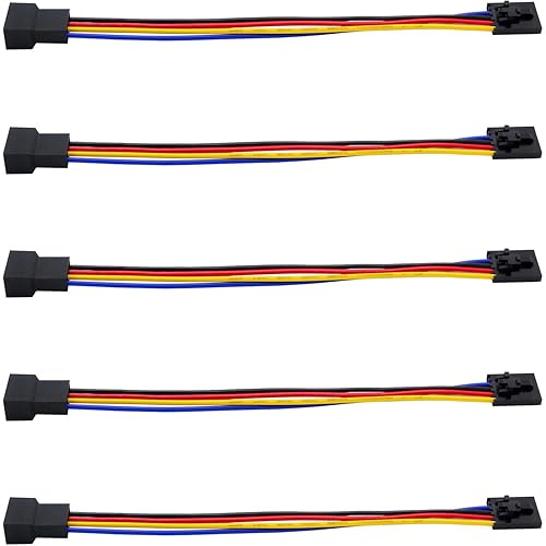 SIXQJZML 5Pcs 5Pin to 4Pin Fan Adapter Cable,PC CPU Fan Connector Converter Interface Conversion Line,for 4 Pin Temperature Control Fan Header or 3