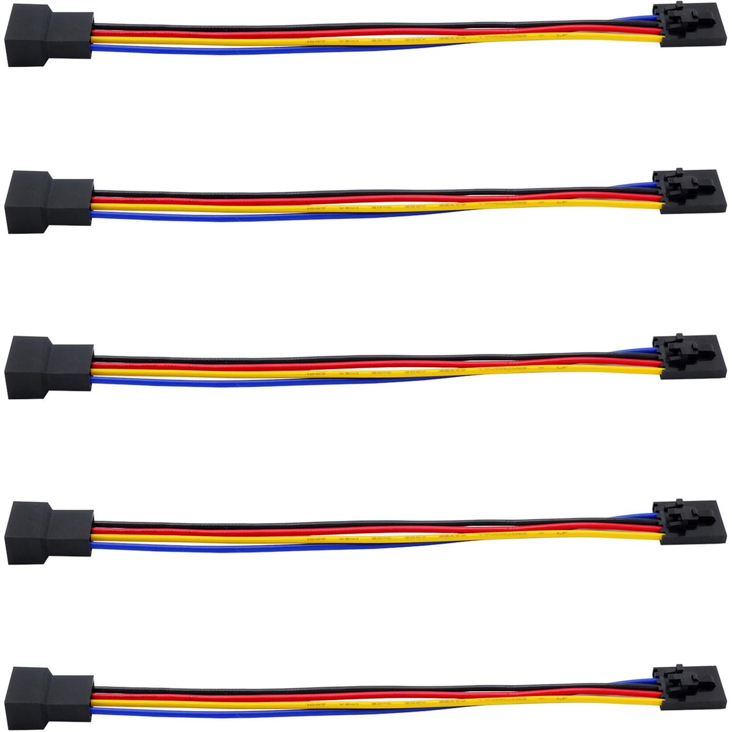 SIXQJZML 5Pcs 5Pin to 4Pin Fan Adapter Cable,PC CPU Fan Connector Converter Interface Conversion Line,for 4 Pin Temperature Control Fan Header or 3