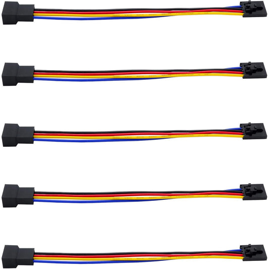 SIXQJZML 5Pcs 5Pin to 4Pin Fan Adapter Cable,PC CPU Fan Connector Converter Interface Conversion Line,for 4 Pin Temperature Control Fan Header or 3