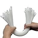 Cable Zip Ties, Heavy Duty Self Locking Zipties, 100 Pack White 18 Inch 120LB, Nylon Cord Management,Plastic Wire Ties for Office,Home,Garden,Workshop