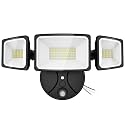 Onforu 80W Dusk to Dawn Outdoor Lighting,8000LM Black Flood Lights Outdoor,IP65 Waterproof Exterior Security LED Light,3 Adjustable Heads Photocell
