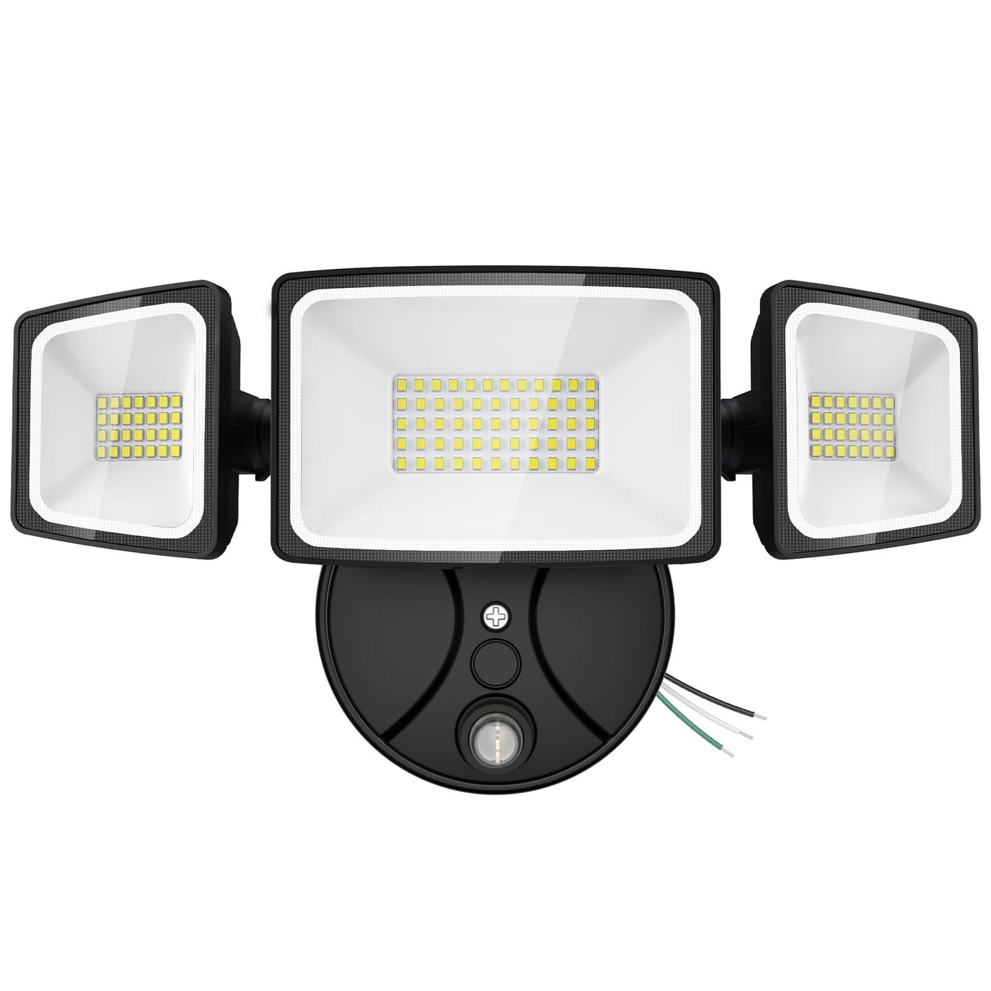 Onforu 80W Dusk to Dawn Outdoor Lighting,8000LM Black Flood Lights Outdoor,IP65 Waterproof Exterior Security LED Light,3 Adjustable Heads Photocell