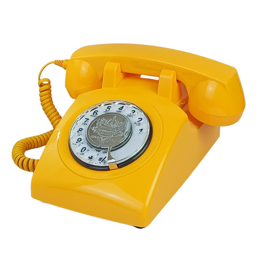 Corded Retro Phone, TelPal Landline Telephone with Old Fashion Rotary Dial Keypad, Decorative Classic 80s Antique Vintage Phones for Gift