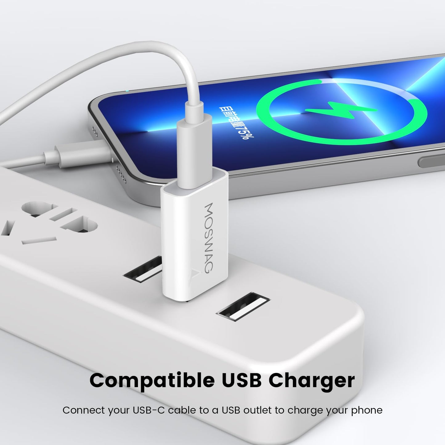 MOSWAG 3 Packs USB C Adapter USB C to USB Adapter USB Male to Type C Female Adapter Compatible with Apple MagSafe Charger,iMac,MacBook…