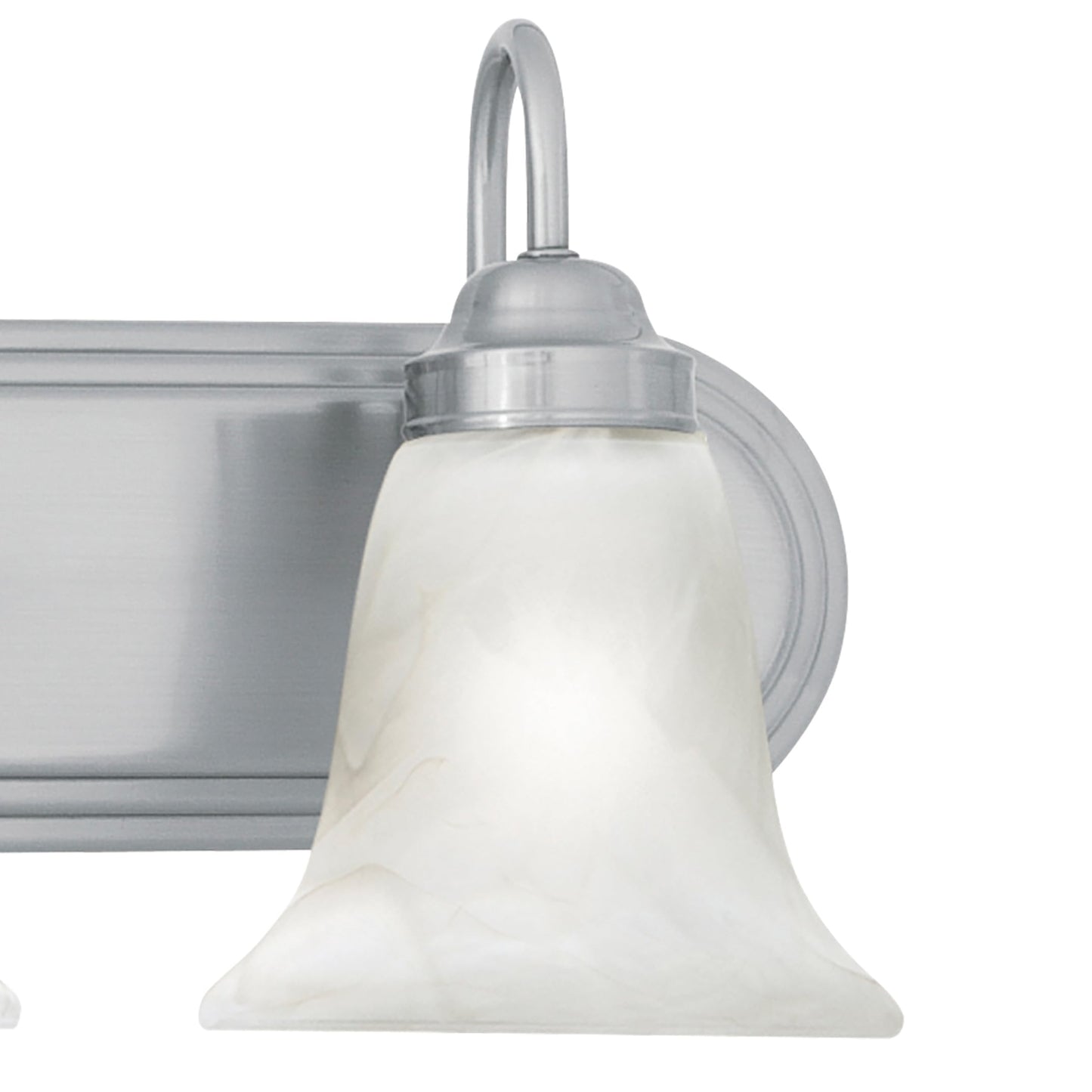 Elk Home Homestead Bathroom Vanity Light, 2-Light Traditional Fixture, Brushed Nickel with Alabaster Glass Shade, 18 Inch Wide
