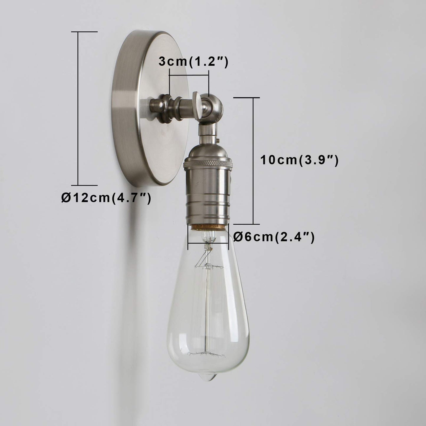 PERMO Vintage Single Sconce Light with On/Off Switch Wall Sconces Set of 2 Brushed sconces wall Lighting