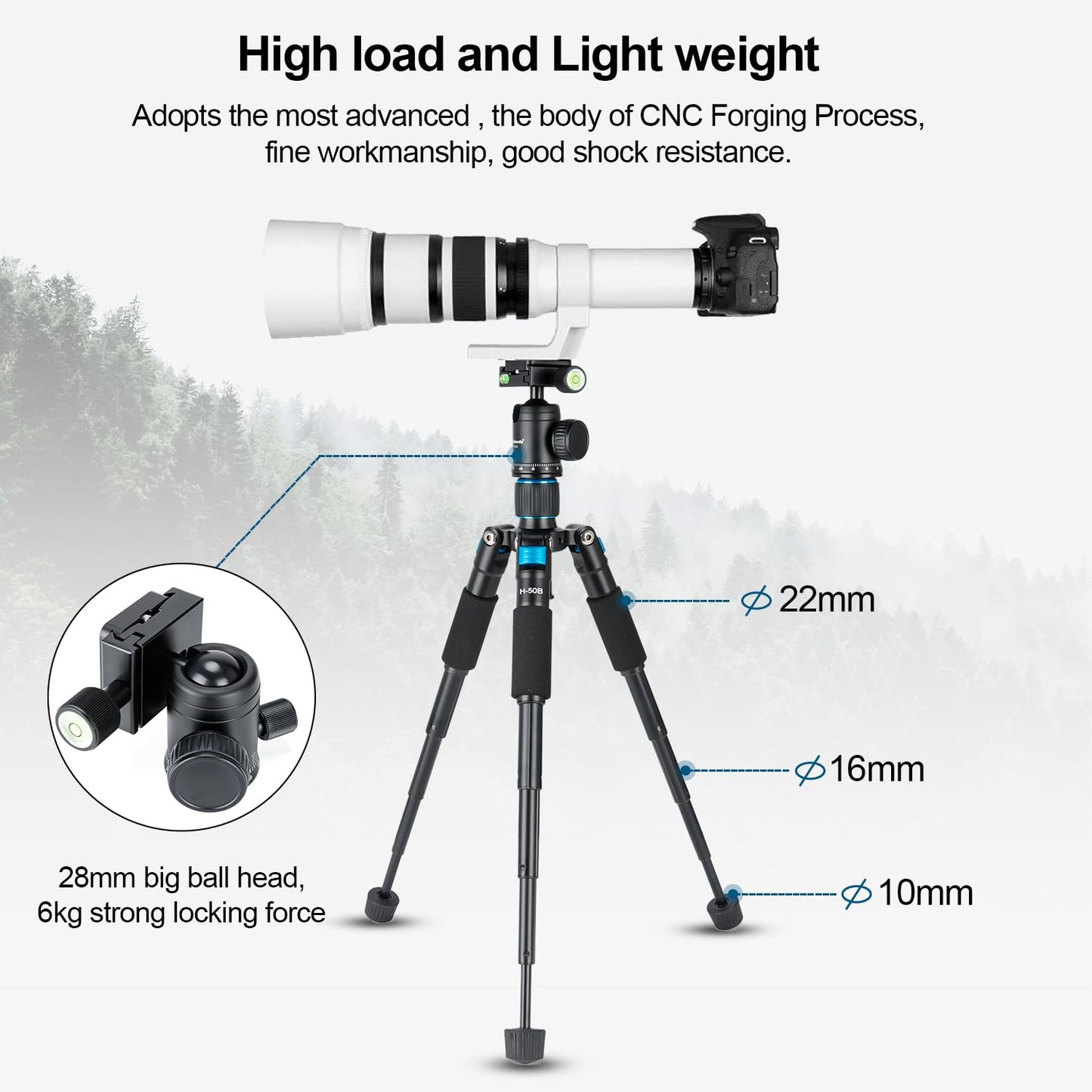 Koolehaoda Compact Mini Tripod, 20" Desktop Tripod with 360° Ball Head Aluminum Portable Small Tabletop Tripod Stand for DSLR Camera Video Camcorder