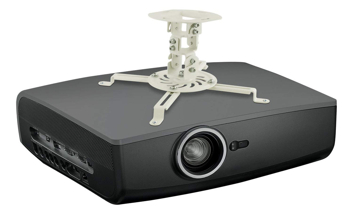Mount-It! Low Profile Projector Ceiling Mount, 30 lbs, White