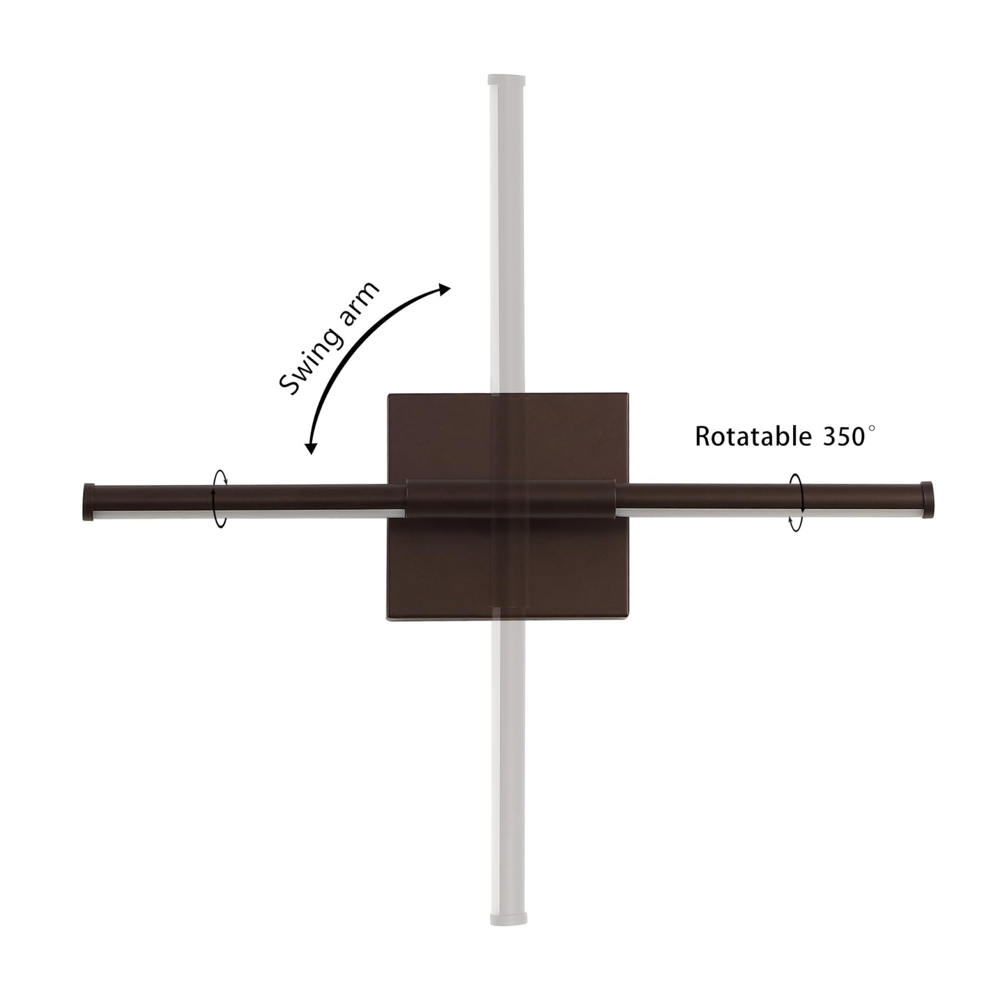 JONATHAN Y 16.25" Oil Rubbed Bronze Modern Dimmable Integrated LED Wall Sconce, Minimalist Adjustable Metal Vanity Light for Bathroom Mirror, Bedroom