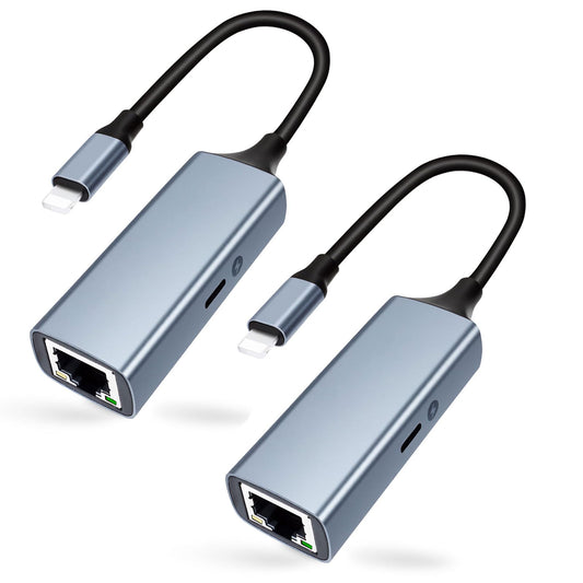 [MFi Certified] Lightning to Ethernet Adapter with Charging Port, 2-in-1 100Mbps Lightning to RJ45 Ethernet LAN Network Adapter, Compatible