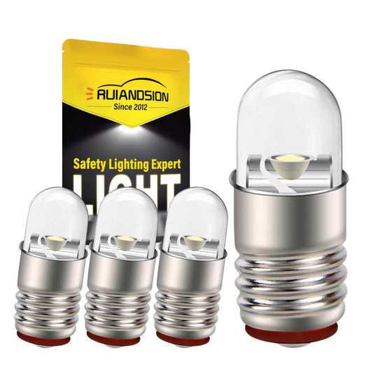 Ruiandsion E5 LED Bulb White 12V E5 E5.5 Screw Base LED Bulb Upgrade for Modle Train Lights(Pack of 4)
