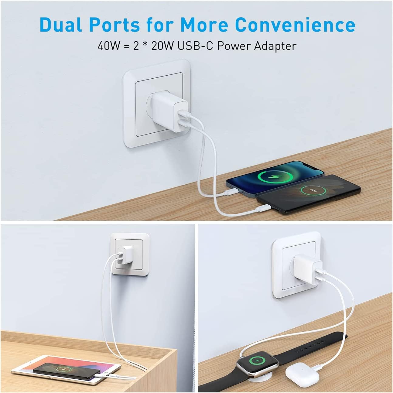 iPhone 17 16 15 Charger Fast Charging 40W USB C Charger Block Type C for iPhone 17 Pro Max/17 Pro/17/, 16 15 Pro Max/16 15 Pro/16 15,iPad Pro/Air