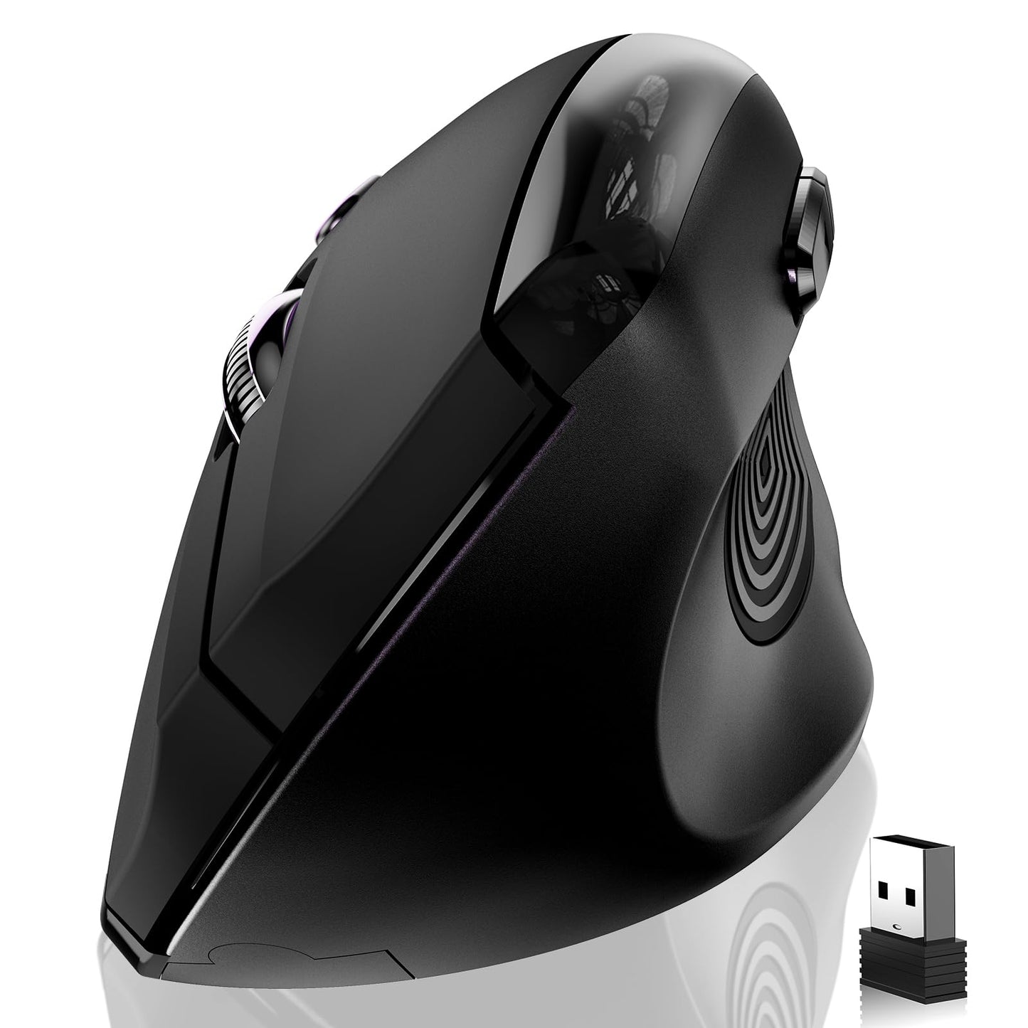 memzuoix Ergonomic Wireless Mouse, 2.4G Optical Cordless, 800/1200/1600 DPI, Vertical Computer Mouse for Laptop, Mac, PC, Desktop (Right Hand, Large)