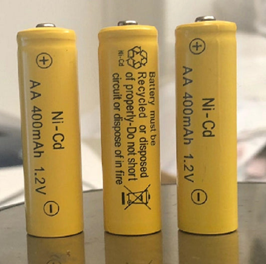 3 AA 400 mAh Nicd Rechargeable Solar Batteries, CHARGED AND TESTED